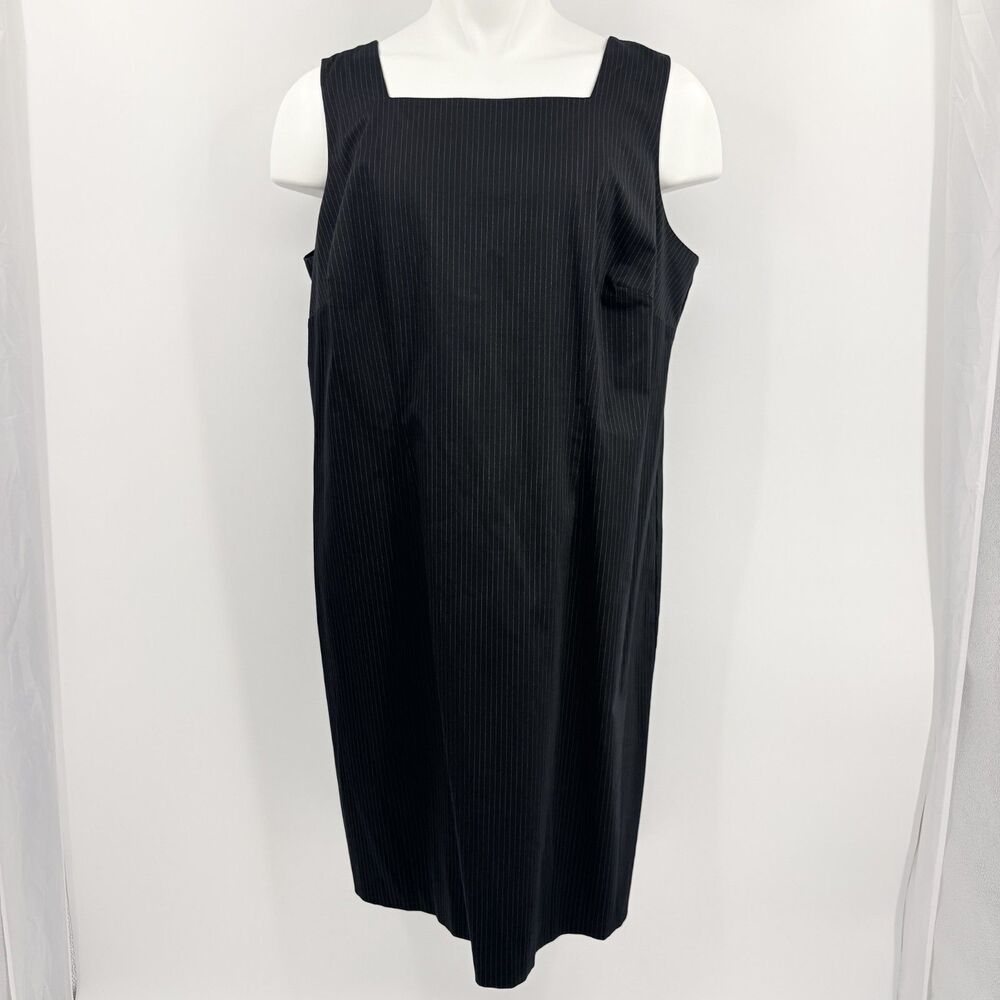 Talbots Pinstripe Shift Dress 18W Knee Length Work Office Church Professional